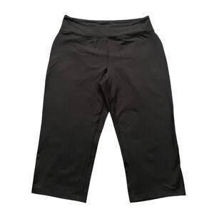 New LANDS END Womens Size 1XL Black Midi Yoga Leggings Pants